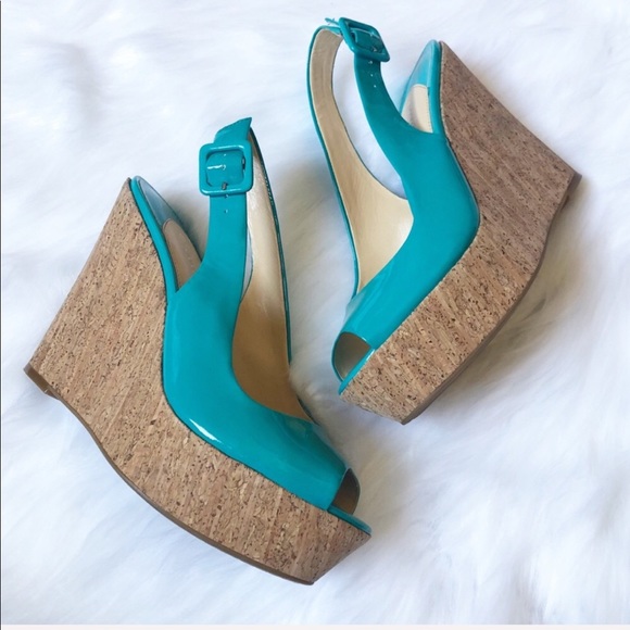 Gianni Bini Shoes - Gianni Bini Patent Leather Peep Toe Wedge Platform